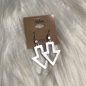 Silver Toned Dangle Arrow Earrings